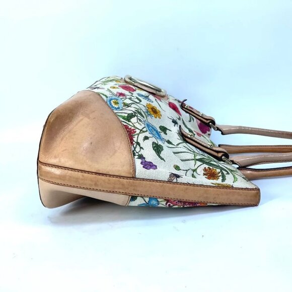 GUCCI Flora floral pattern flower Shoulder Bag Canvas/Leather Multicolore - Picture 4 of 15